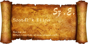 Szoták Elina névjegykártya